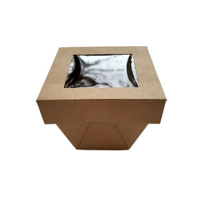 Take away rasia Viking Cube kannella, ruskea kartonki, 11,3 x 11,3 x 10 cm, 820ml, 10 kpl